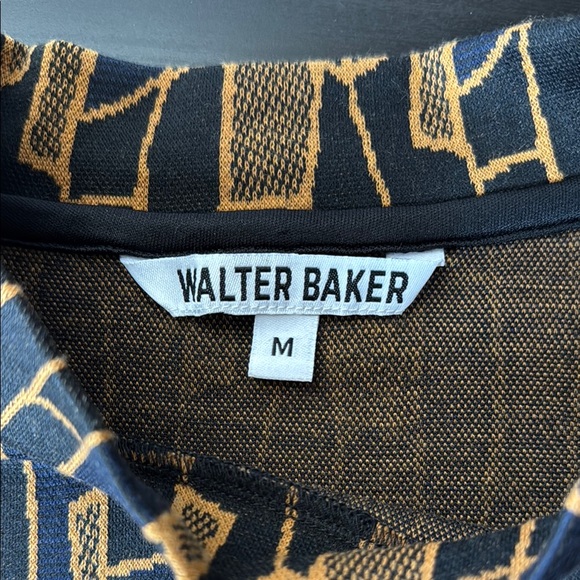 Walter Baker Rosalyn Geometric Patterned Black and Brown Women's Top Medium - Picture 6 of 7